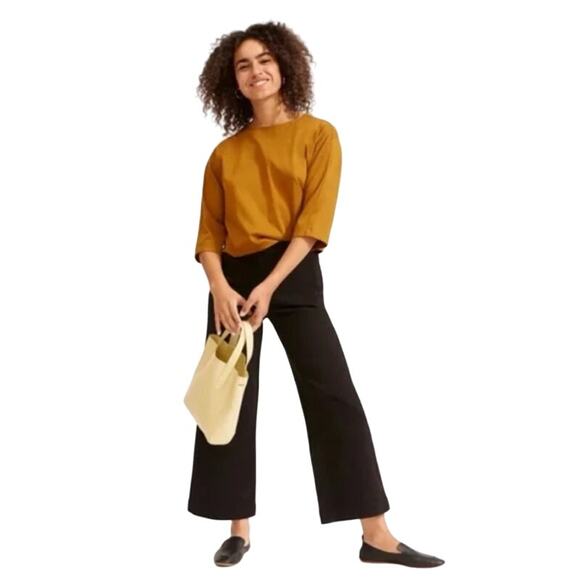 Everlane Denim - Everlane	Size	14 Cropped Wide Leg Regular Black Jeans Minimalist Essential